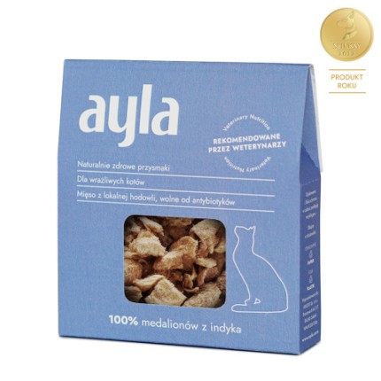 AYLA Medaliony z indyka – przysmak dla kota 28g