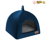 Budka Welurove granatowa