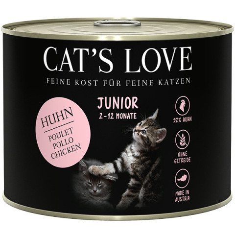 CAT'S LOVE Junior Huhn – kurczak z algami i olejem z krokosza