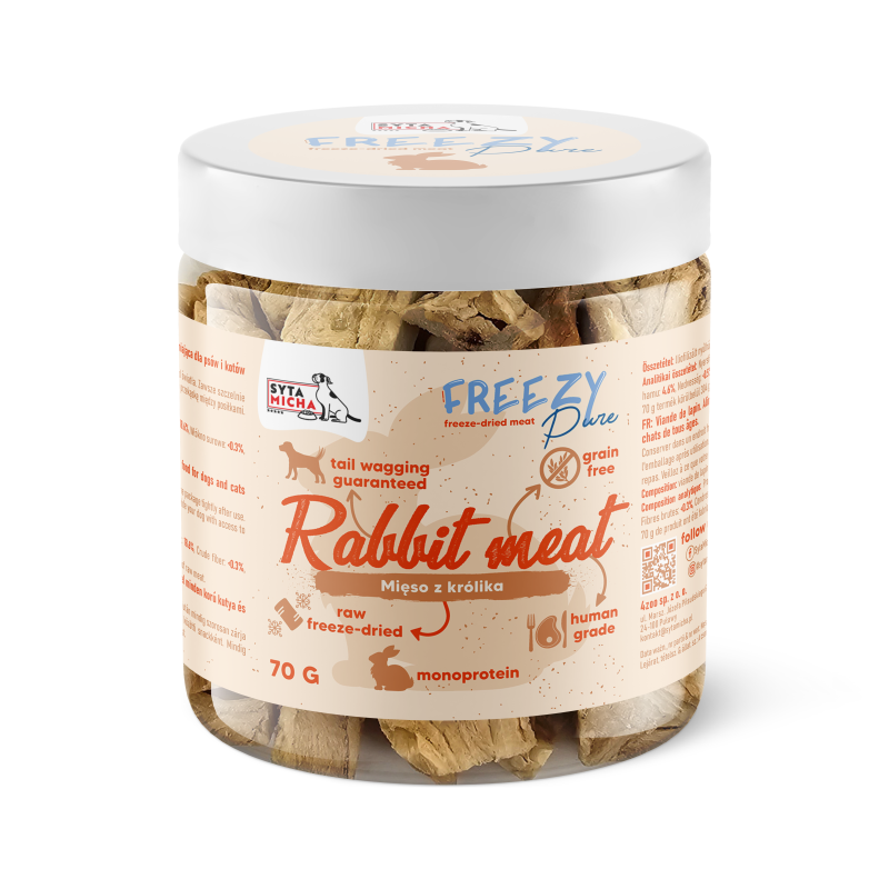 100% liofilizowane mięso królika dla psa 70g FREEZY Pure