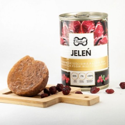 Psiastki Premium Jeleń z żurawiną 400g