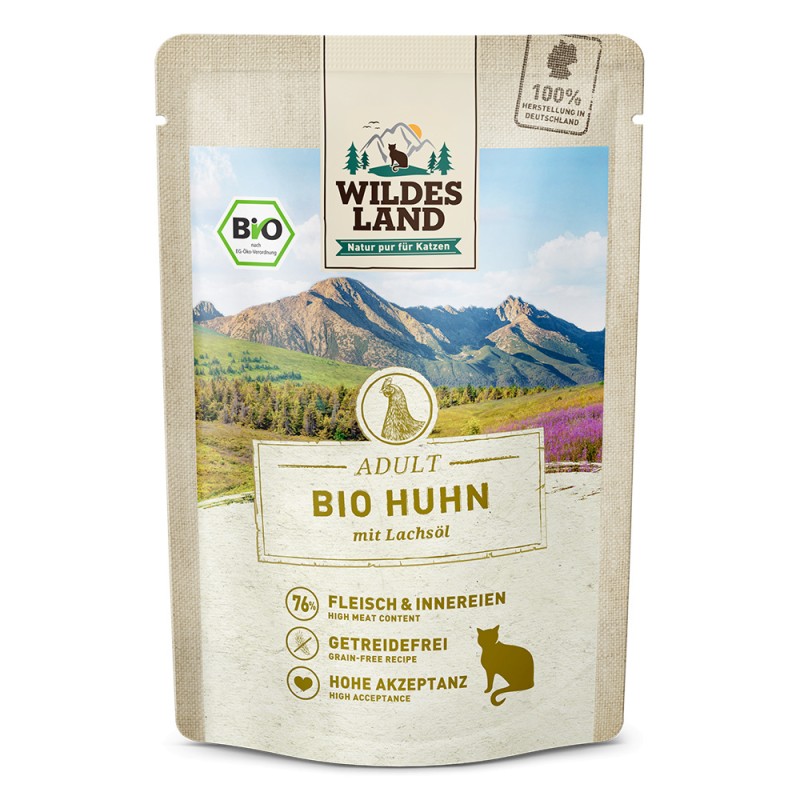 Wildes Land CAT BIO Huhn – Bio Kurczak 85g
