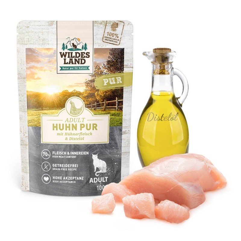 Wildes Land CAT Pur Huhn – Kurczak z Krokoszem 100g
