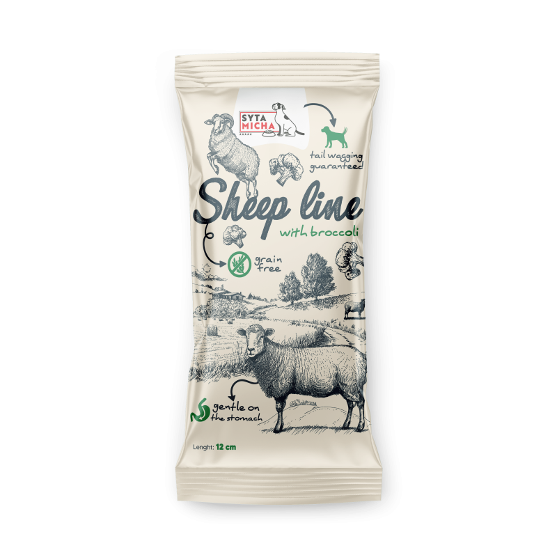 Sheep Line Kość do żucia owca z brokułem 12cm