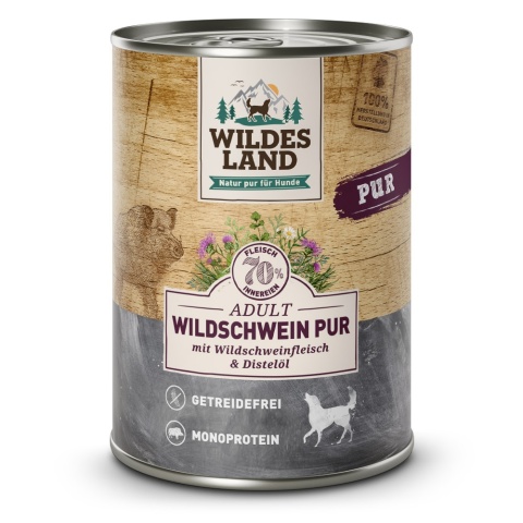 Wildes Land DOG Wildschwein Pur – Dzik Karma Monobiałkowa 400g/800g