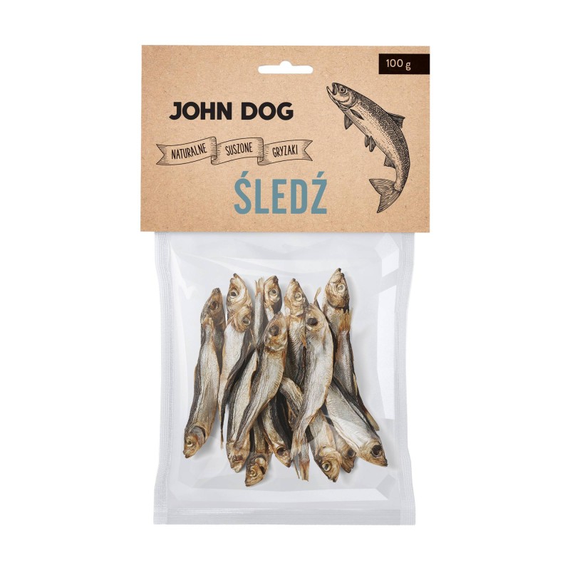 John Dog Suszone Rybki Sledz 100g