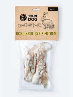 John Dog Ucho Krolicze z Futrem 5 szt