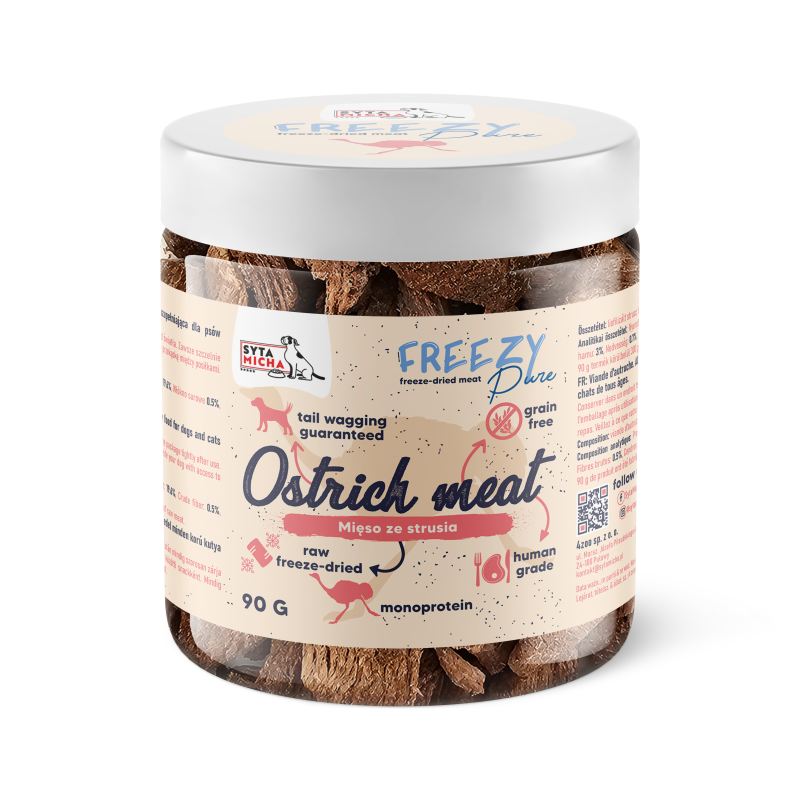 FREEZY Pure Liofilizowane mięso strusia 90g